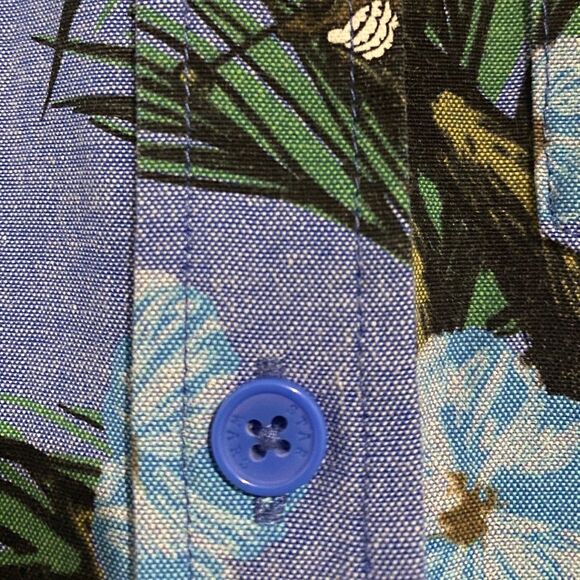 Star Wars Mens Blue Multi Chewbacca Hawaiian/Floral Print Button Down Shirt Sz-S - Picture 7 of 9